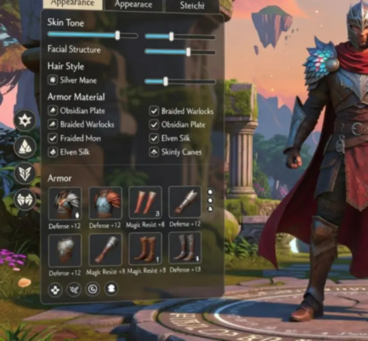 Karaktertestreszabás felülete az Ultimate Fable-ben